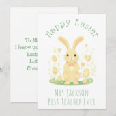 かわいいゴールデンイースターバニー幼稚園先生 シーズンカード (正面/裏面)