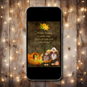 かわいいゴールデンサンクスギビング男の子トルコ赤ちゃんシャワー 招待状