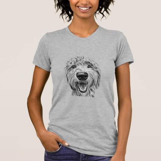 かわいいゴールデンドゥードルの絵 Tシャツ (正面)