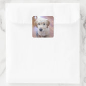 かわいいゴールデンドードルパピー写真 スクエアシール (バッグ)