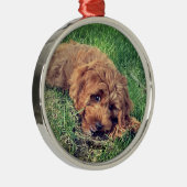 かわいいゴールデンドードルプレミアム メタルオーナメント (右)