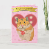 かわいいゴールデンハムスターがハートを抱えている シーズンカード (正面)