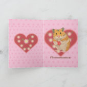 かわいいゴールデンハムスターがハートを抱えている シーズンカード (内部)
