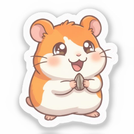 かわいいゴールデンハムスター ステッカー シール (正面)