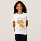 かわいいゴールデンパピー犬のキッズアート Tシャツ (正面フル)