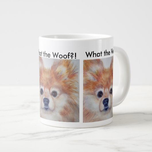 かわいいゴールデンポメラニアン ジャンボコーヒーマグカップ (正面右)