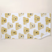 かわいいゴールデンラブラドールレトリエバードッグパターン ビーチタオル (正面)