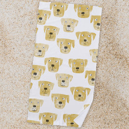 かわいいゴールデンラブラドールレトリエバードッグパターン ビーチタオル