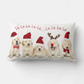 かわいいゴールデンラボパピー、愛犬家クリスマス ランバークッション (正面)