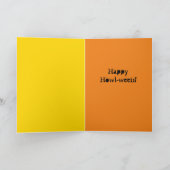 かわいいゴールデンレトリエバースケルトンマスクハロウィーンカード カード (内部)