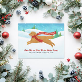 かわいいゴールデンレトリエバードグスノースクリスマス シーズンカード