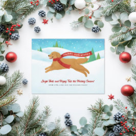 かわいいゴールデンレトリエバードグスノースクリスマス シーズンポストカード