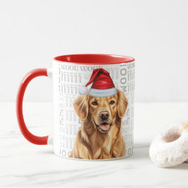 かわいいゴールデンレトリエバードッグラバークリスマスホリデー マグカップ