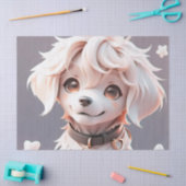 かわいいゴールデンレトリエバーパピー誕生日ギフトラップ 薄葉紙 (クラフト)