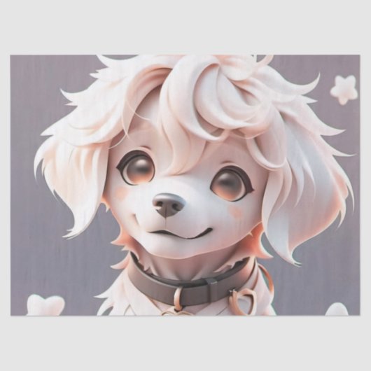 かわいいゴールデンレトリエバーパピー誕生日ギフトラップ 薄葉紙 (正面)