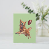 かわいいゴールデンレトリエバー遊ドッグズサッカー ポストカード (スタンド正面)