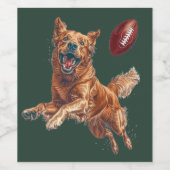 かわいいゴールデンレトリエバー遊ドッグズサッカー ワインラベル (シングルラベル)