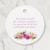 かわいいゴールデンレトリバーと紫色の花ありがとう フェイバータグ (裏面)