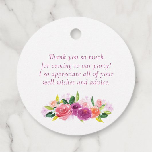 かわいいゴールデンレトリバーと紫色の花ありがとう フェイバータグ (裏面)