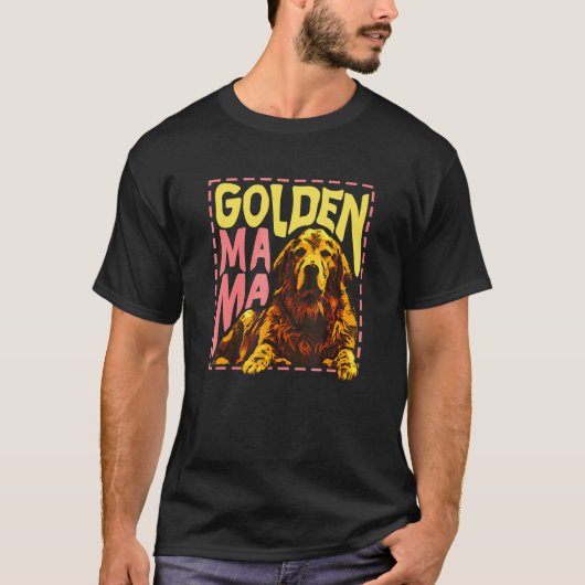 かわいいゴールデンレトリバーのママ Tシャツ (正面)