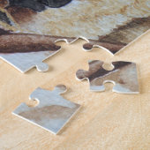 かわいいゴールデンレトリバーの子犬のポートレートアート ジグソーパズル (側面)