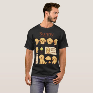 かわいいゴールデンレトリバーの子犬の気分チャートTシャツ Tシャツ