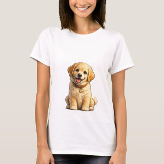 かわいいゴールデンレトリバーの子犬愛好家Tシャツ Tシャツ