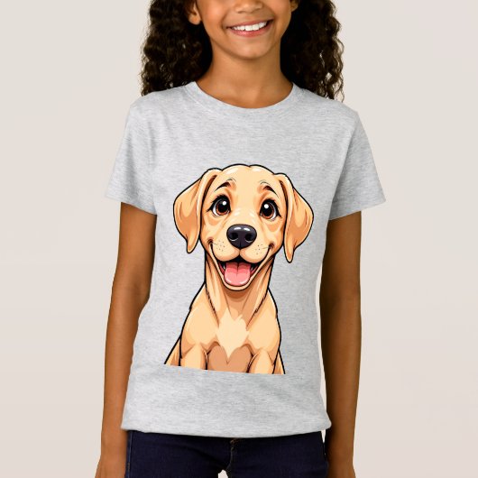 かわいいゴールデンレトリバーの子犬 Tシャツ (正面)