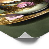 かわいいゴールデンレトリバーの子犬inティーカップ ポスター (角)