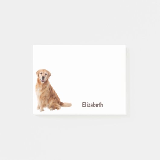 かわいいゴールデンレトリバーの犬の名前 ポストイット (正面)