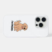 かわいいゴールデンレトリバーの犬の「私は幸せ」スマホケース iPhoneケース (裏面横)