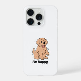 かわいいゴールデンレトリバーの犬の「私は幸せ」スマホケース iPhone 15 PROケース