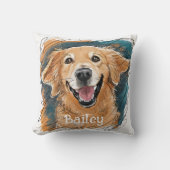 かわいいゴールデンレトリバーの犬カスタマイズ クッション (正面)
