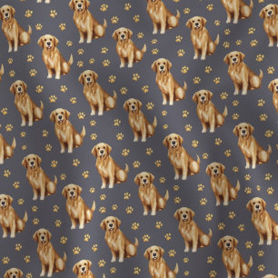 かわいいゴールデンレトリバーの犬 ファブリック