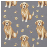 かわいいゴールデンレトリバーの犬 ファブリック (クローズアップ)