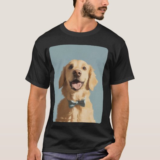 かわいいゴールデンレトリバーの顔 Tシャツ (正面)