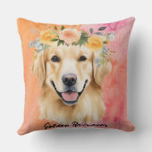 かわいいゴールデンレトリバードッグ クッション (裏面)