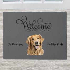 かわいいゴールデンレトリバードッグ ドアマット