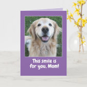 かわいいゴールデンレトリバーマザーズデイカード カード (黄色い花)