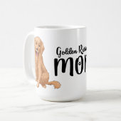 かわいいゴールデンレトリバーママのギフトマンガの子犬 コーヒーマグカップ (正面左)