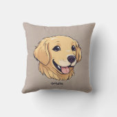 かわいいゴールデンレトリバー犬の名前 クッション (裏面)
