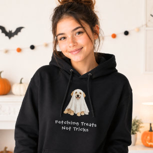 かわいいゴールデンレトリバー ハロウィンの幽霊 パーカ
