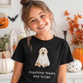 かわいいゴールデンレトリバー ハロウィンの幽霊 Tシャツ