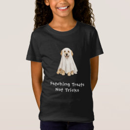かわいいゴールデンレトリバー ハロウィンの幽霊 Tシャツ