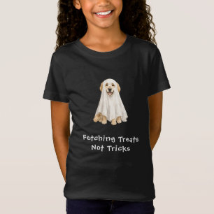 かわいいゴールデンレトリバー ハロウィンの幽霊 Tシャツ