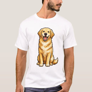 かわいいゴールデンレトリバー ベクターイラスト | Tシャツ