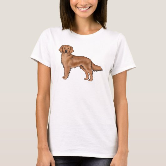 かわいいゴールデンレトリーバーのイラスト Tシャツ (正面)