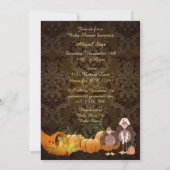 かわいいゴールデン感謝祭ガールターキーベビーシャワー 招待状 (裏面)