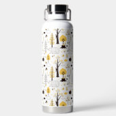 かわいいゴールデン・ウッズのシーンパターン ウォーターボトル (背面)