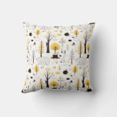 かわいいゴールデン・ウッズのシーンパターン クッション (裏面)